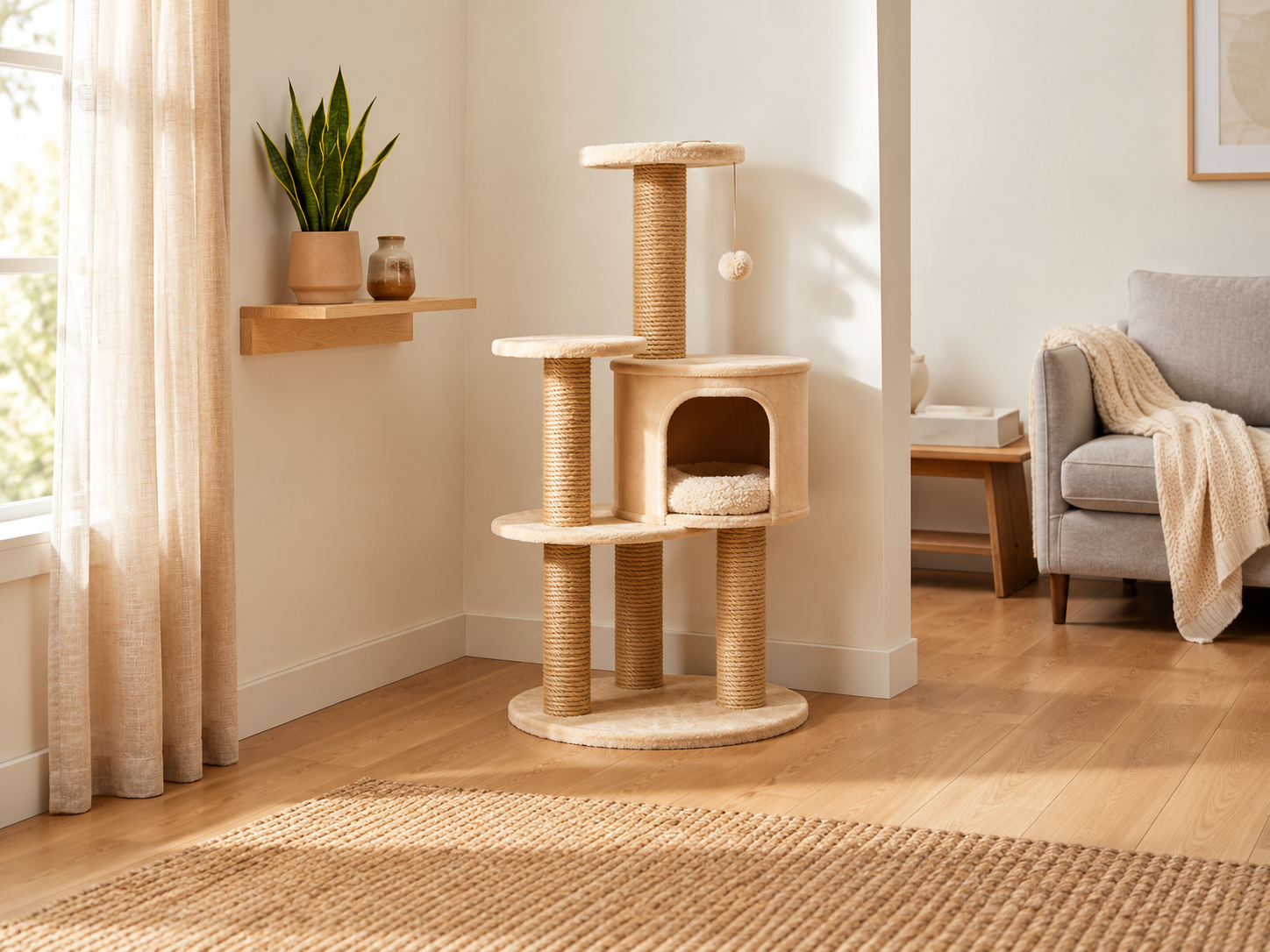Natural sisal cat furniture